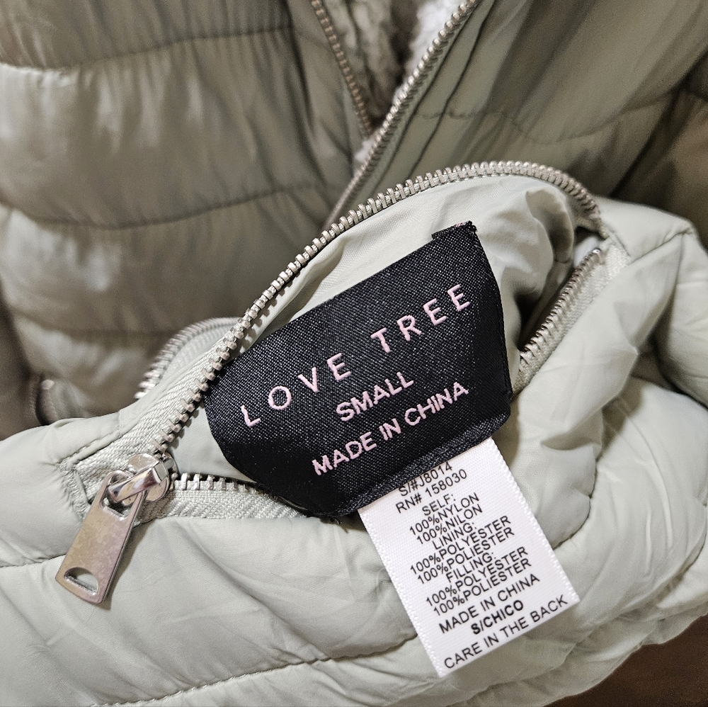 Love Tree Reversible Sherpa-Lined Quilted Jacket – Size Small - Picture 9 of 9